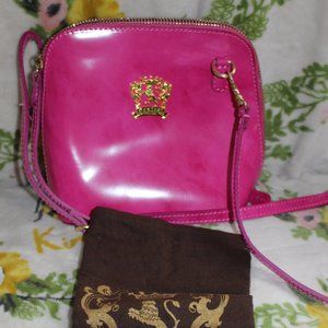 NWT Italy Pratesi Firenze Pink Italian Leather Crossbody Bag with Dust Bag